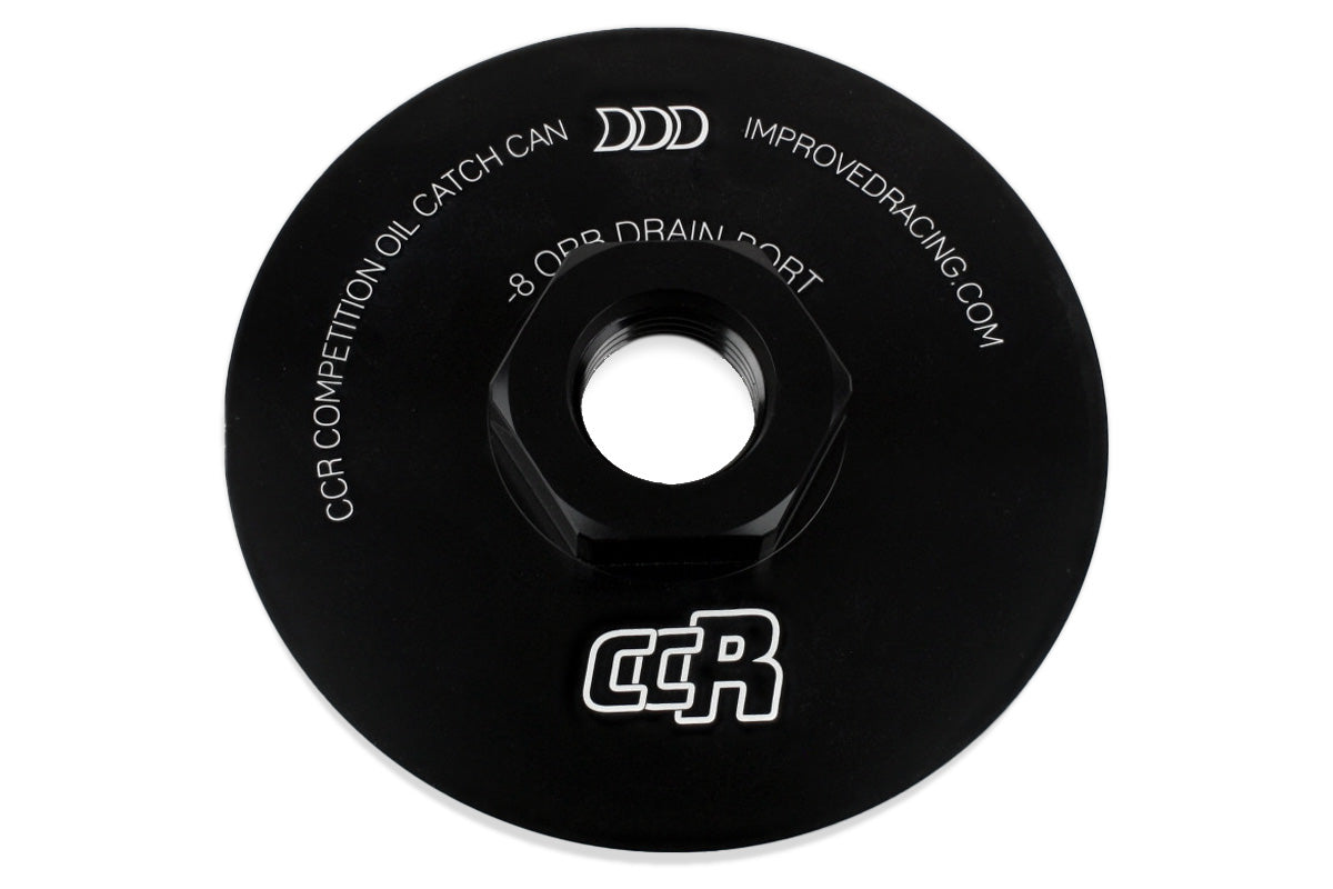 Improved Racing CCR Oil Catch Can Replacement Bottom Cap with -8 ORB Drain Port