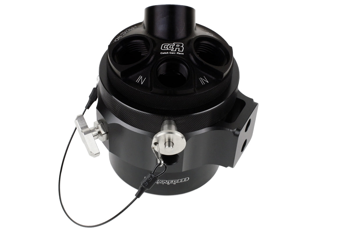 Improved Racing CCRZ Competition Recirculated High-Flow Oil Catch Can, 0.1 Liter (0.1 Qt)
