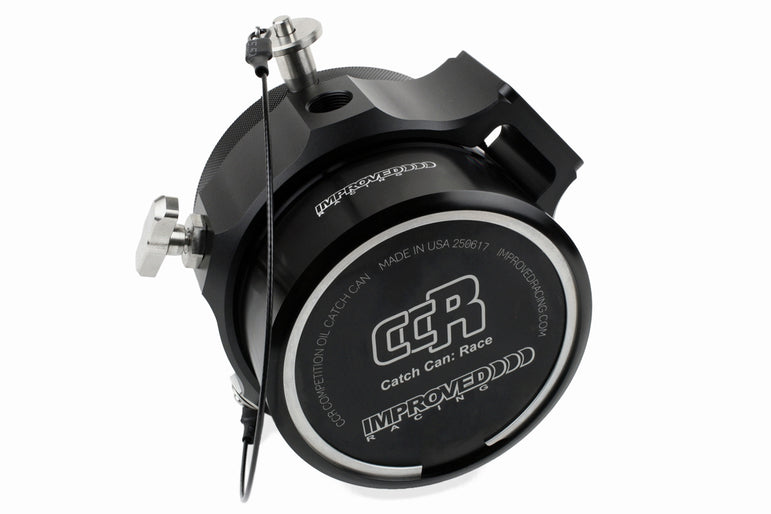 Improved Racing CCRZ Competition Recirculated High-Flow Oil Catch Can, 0.1 Liter (0.1 Qt)