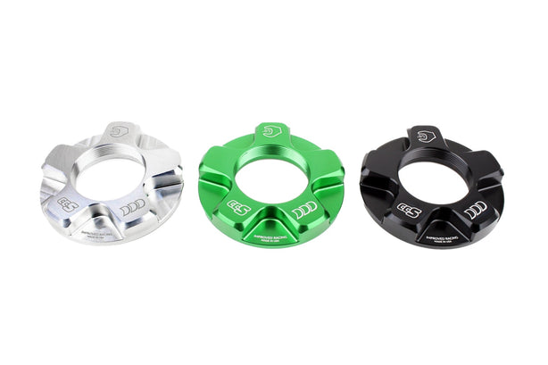 Improved Racing CCS Bracket Nut - Green, Black, and Silver