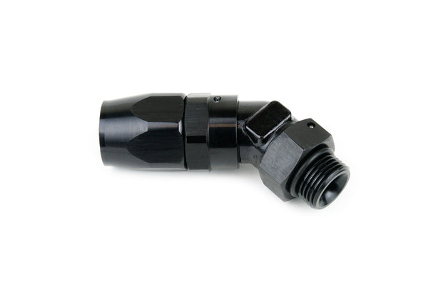 RaceFlux 45-Degree AN Hose End to AN Male O-Ring Boss Fitting