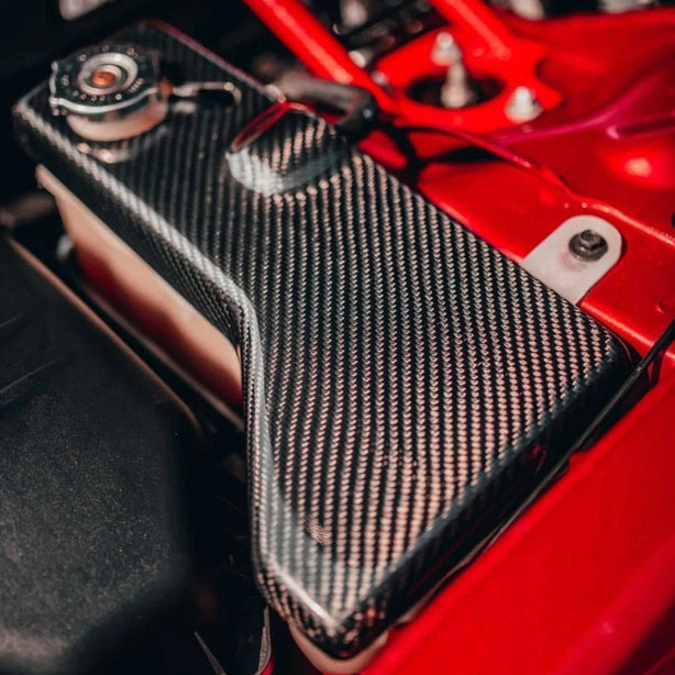 FSPE Carbon Fiber / Forged Carbon Coolant Tank Cover – Chrysler 300 / Charger / Challenger (2015–2023) - JSI Racing 
