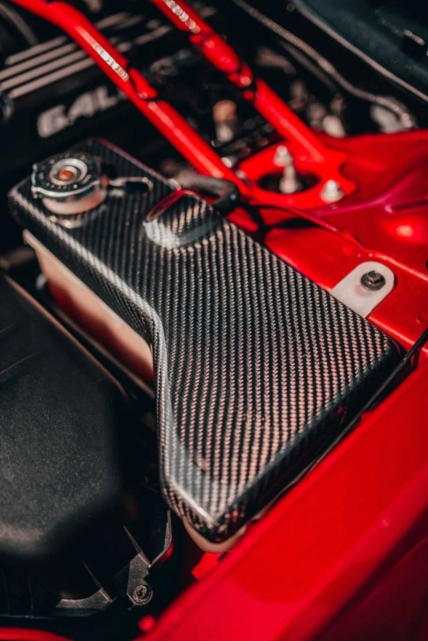 FSPE Carbon Fiber / Forged Carbon Coolant Tank Cover – Chrysler 300 / Charger / Challenger (2015–2023)
