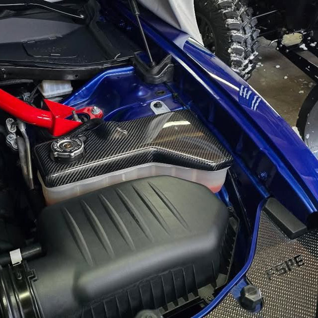 FSPE Carbon Fiber / Forged Carbon Coolant Tank Cover – Chrysler 300 / Charger / Challenger (2015–2023) - JSI Racing 