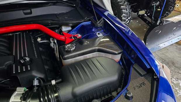 FSPE Carbon Fiber / Forged Carbon Coolant Tank Cover – Chrysler 300 / Charger / Challenger (2015–2023)