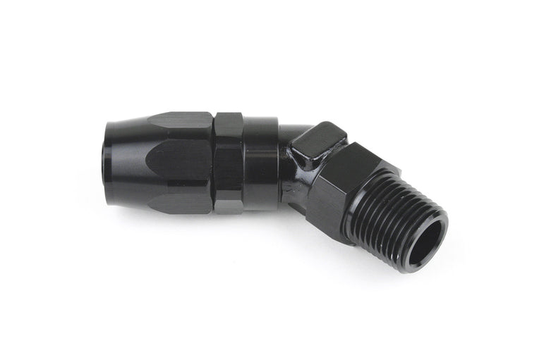 RaceFlux 45-Degree AN Hose End to Male NPT Fitting