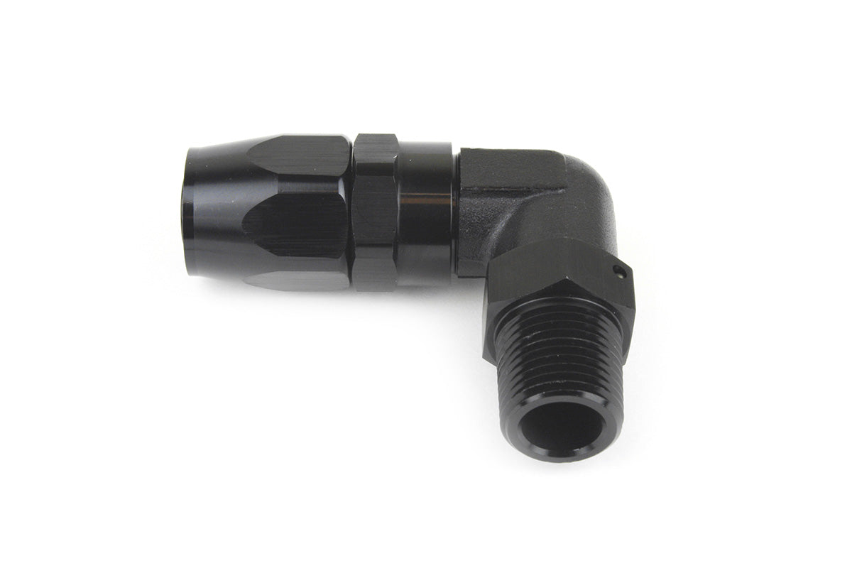 RaceFlux 90-Degree AN Hose End to Male NPT Fitting