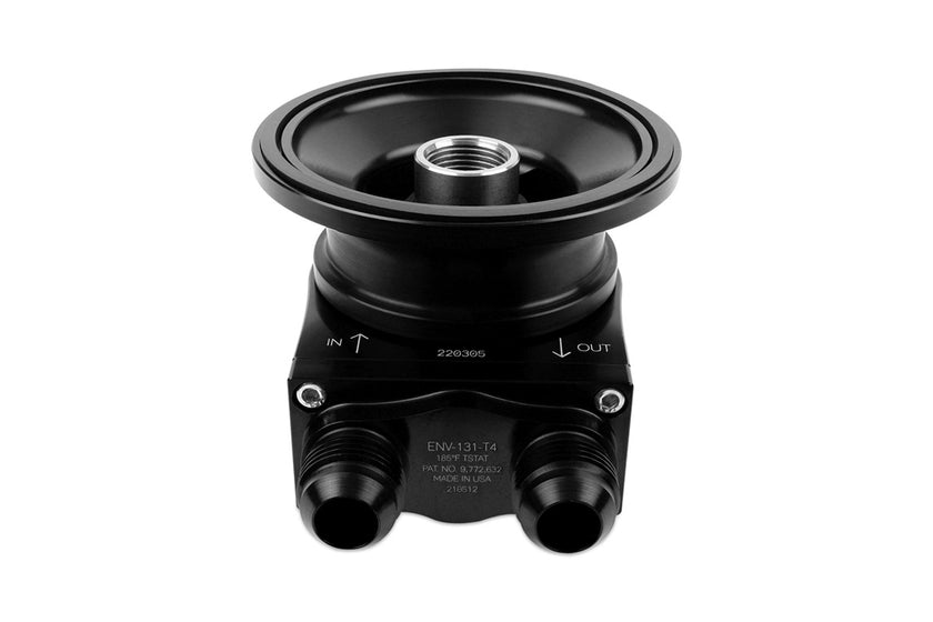 Improved Racing Thermostatic Oil Cooler Sandwich Plate Gen 1-2 SBC & Mk. 1-6 BBC Engines, 200°F, -8AN