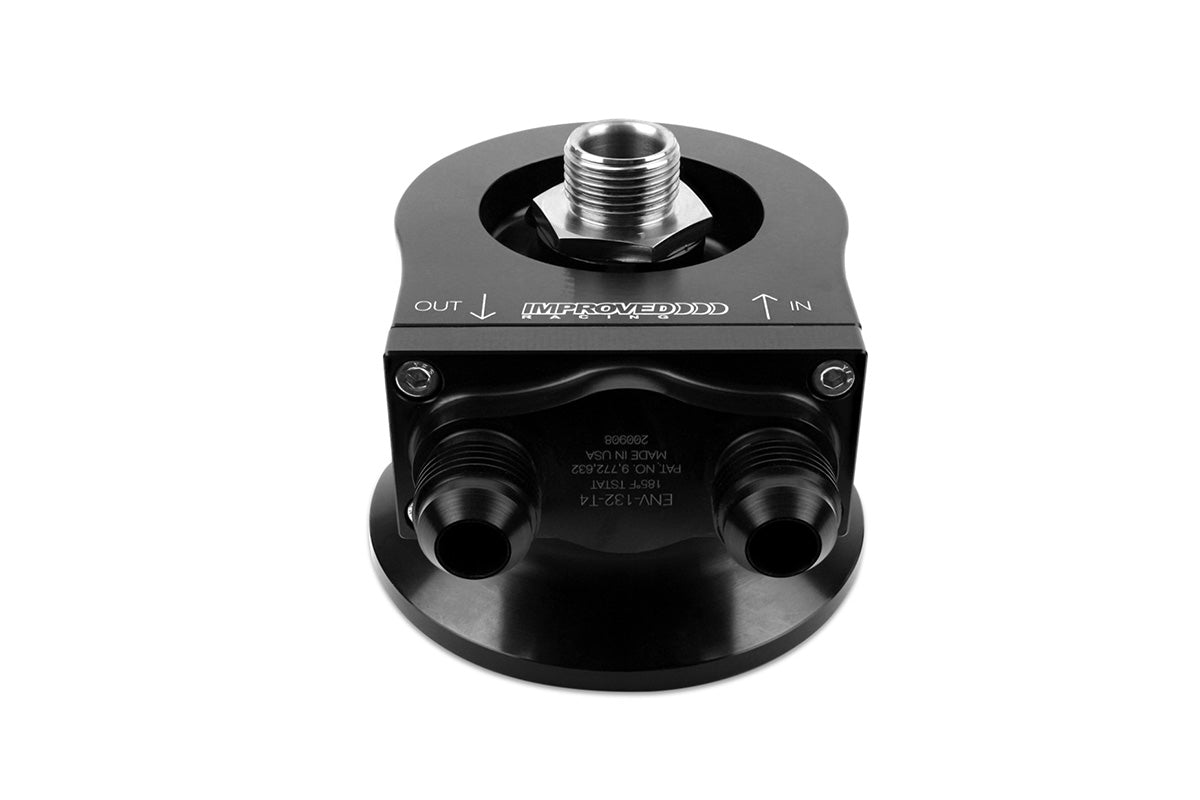 Improved Racing Thermostatic Oil Cooler Sandwich Plate Gen 1-2 SBC & Mk. 1-6 BBC Engines, 200°F, -8AN