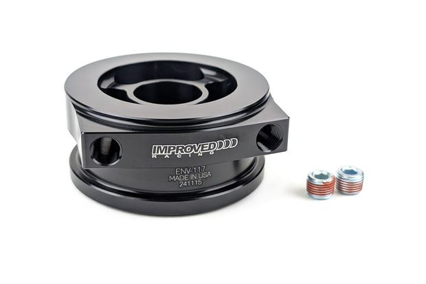 Improved Racing Oil Filter Spacer for Recessed Filters, With Sensor Ports