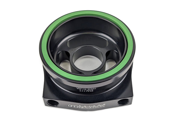 Improved Racing Oil Filter Spacer for Recessed Filters, With Sensor Ports