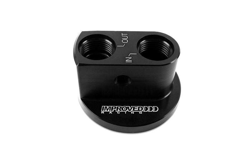 Improved Racing Remote Oil Filter Take-Off Adapter Plate, M22x1.5 Filter Thread