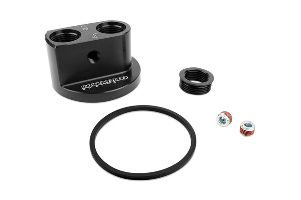 Improved Racing Remote Oil Filter Take-Off Adapter Plate, 3/4"-16 Filter Thread