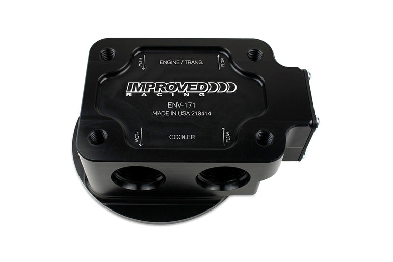 Improved Racing Remote Engine & Transmission Oil Filter Mount with Thermostat, 185ºF