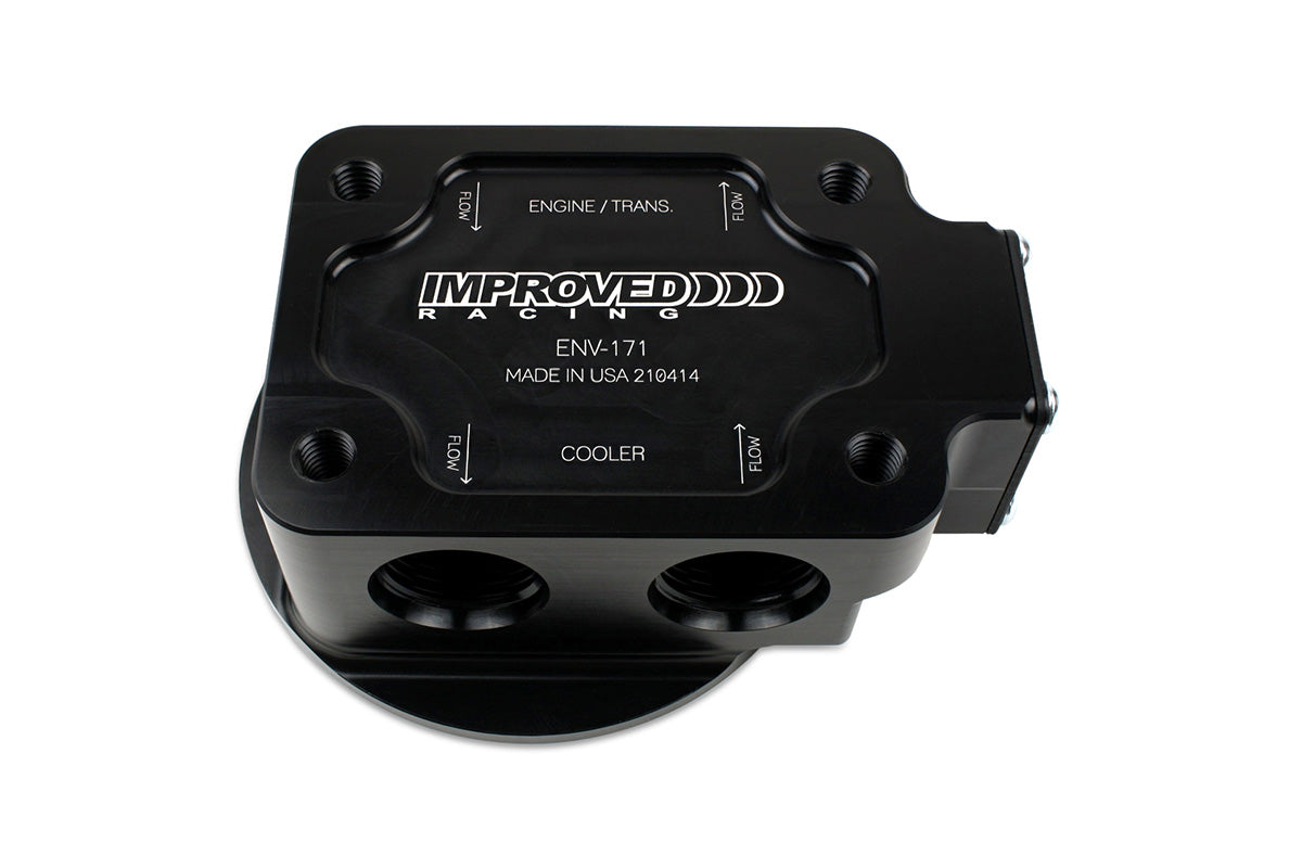 Improved Racing Remote Engine & Transmission Oil Filter Mount with Thermostat, 205ºF