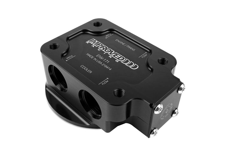 Improved Racing Remote Engine & Transmission Oil Filter Mount with Thermostat, 165ºF