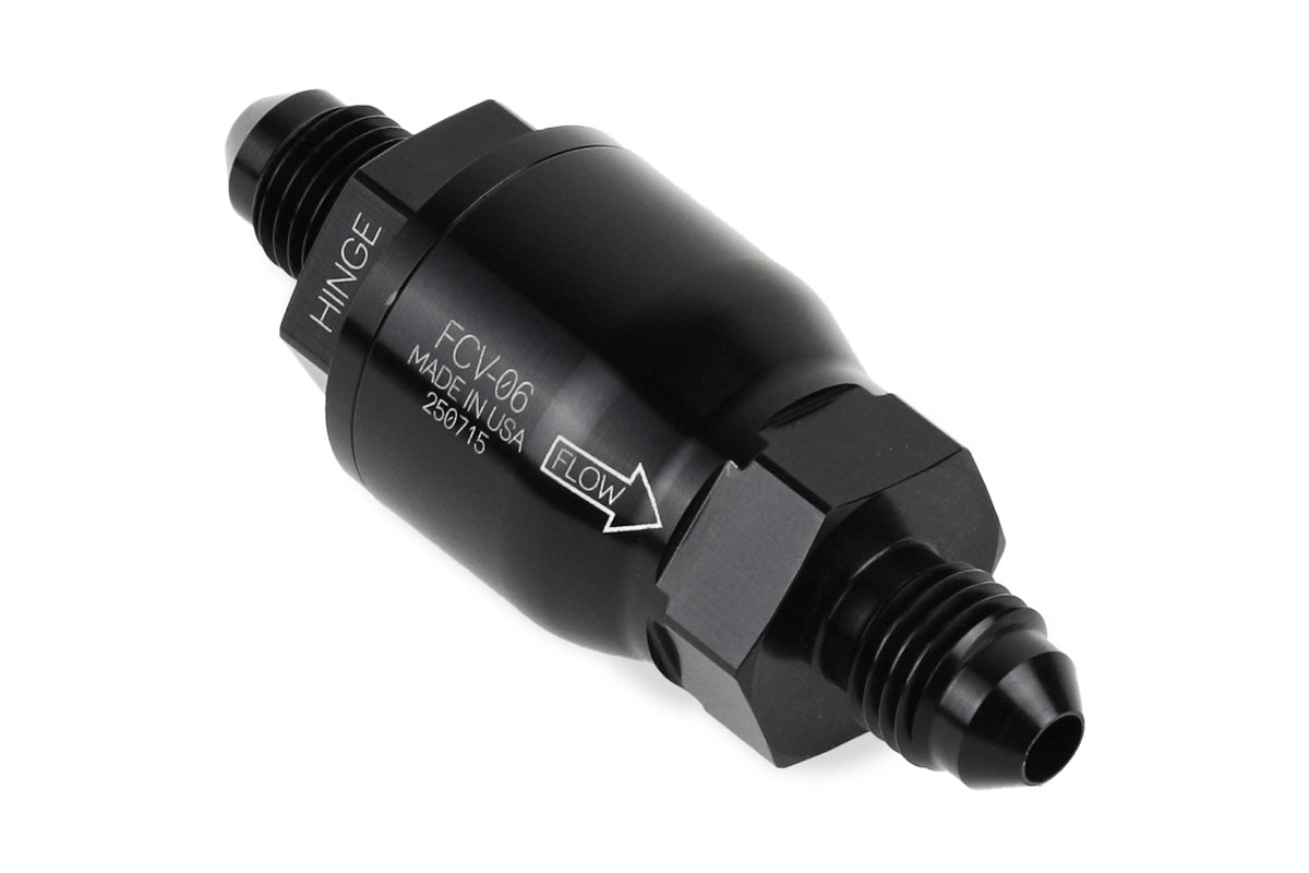 Improved Racing High-Flow, Low Cracking Pressure Flapper Check Valve, -4AN Male