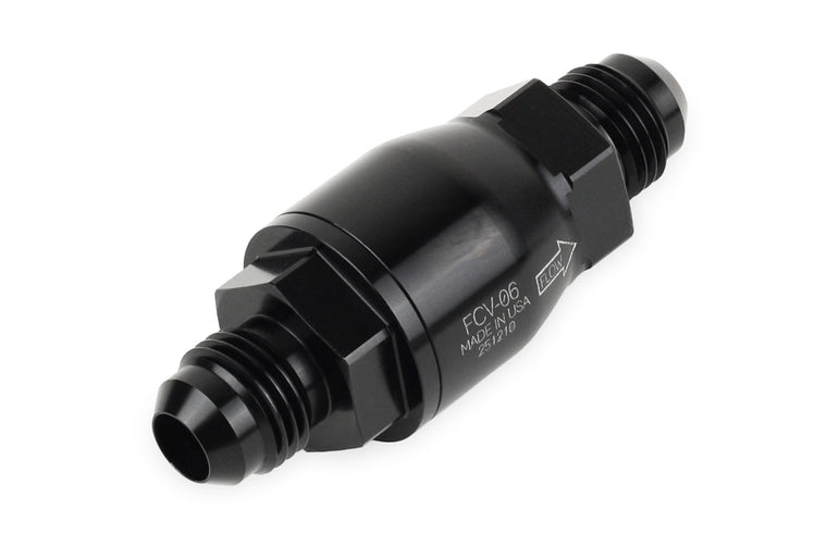 Improved Racing High-Flow, Low Cracking Pressure Flapper Check Valve, -6AN Male