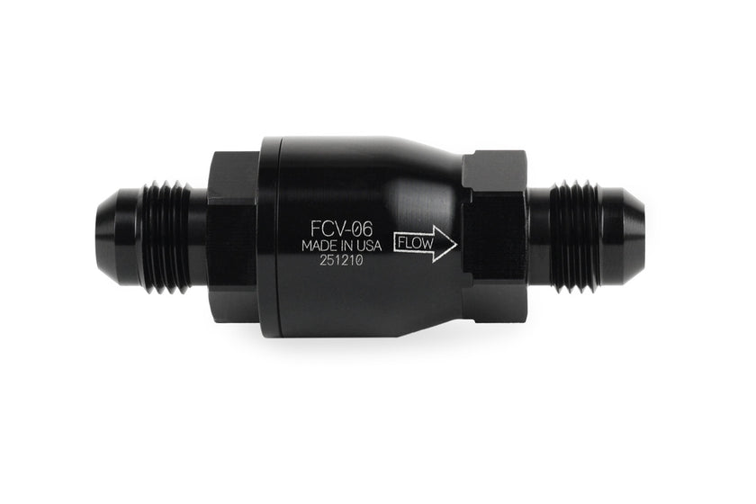 Improved Racing High-Flow, Low Cracking Pressure Flapper Check Valve, -6AN Male