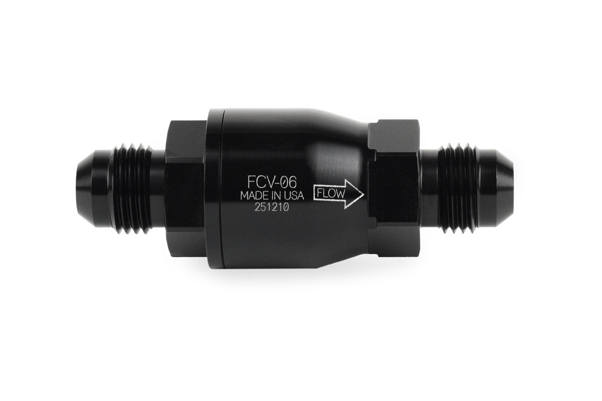 Improved Racing High-Flow, Low Cracking Pressure Flapper Check Valve, -6AN Male