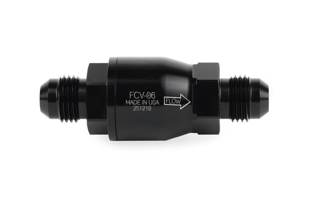 Improved Racing High-Flow, Low Cracking Pressure Flapper Check Valve, -6AN Male