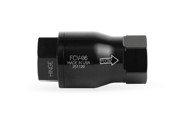 Improved Racing High-Flow, Low Cracking Pressure Flapper Check Valve, -6AN O-Ring Boss