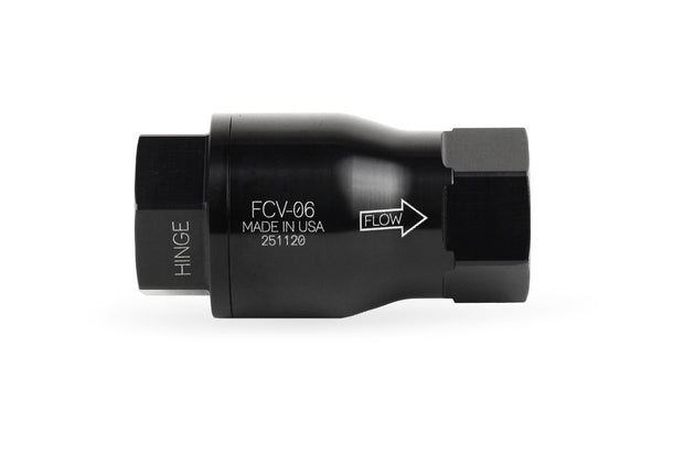 Improved Racing High-Flow, Low Cracking Pressure Flapper Check Valve, -6AN O-Ring Boss