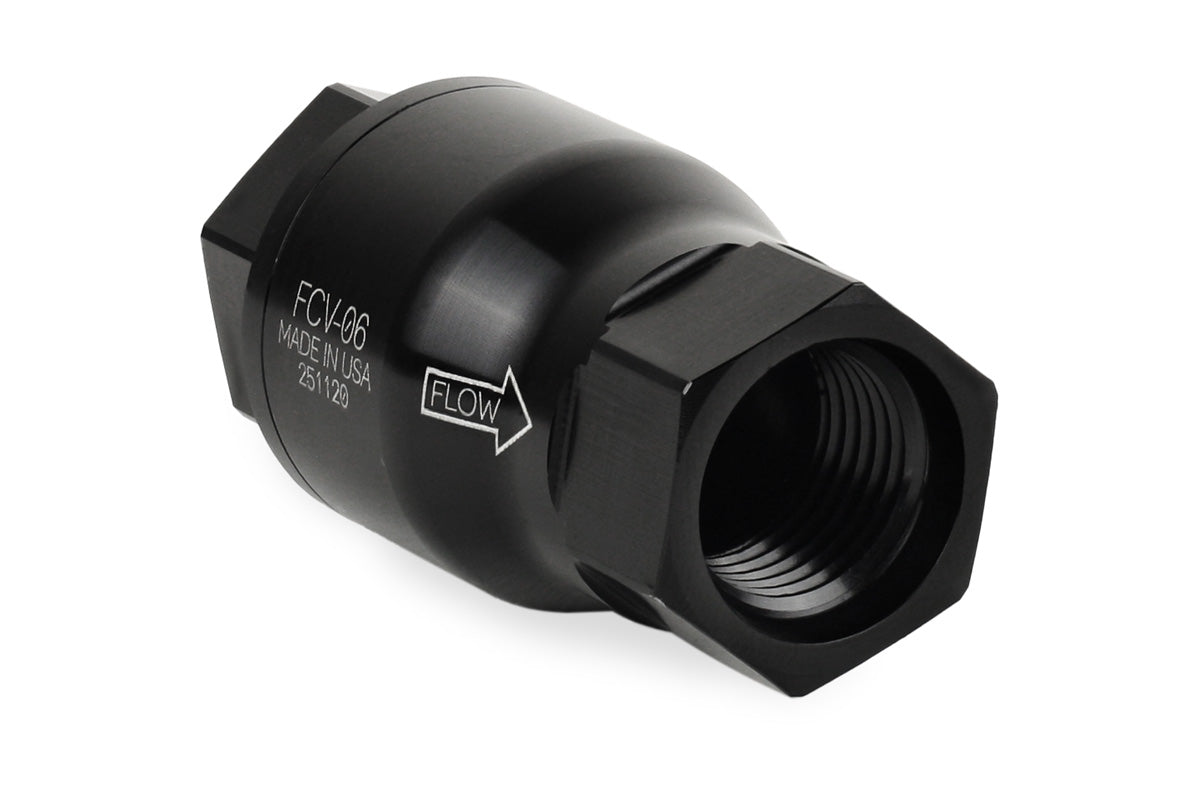 Improved Racing High-Flow, Low Cracking Pressure Flapper Check Valve, -6AN O-Ring Boss