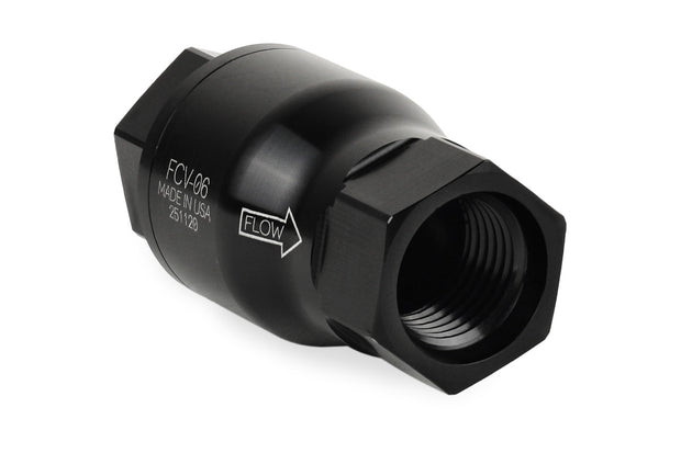 Improved Racing High-Flow, Low Cracking Pressure Flapper Check Valve, -6AN O-Ring Boss