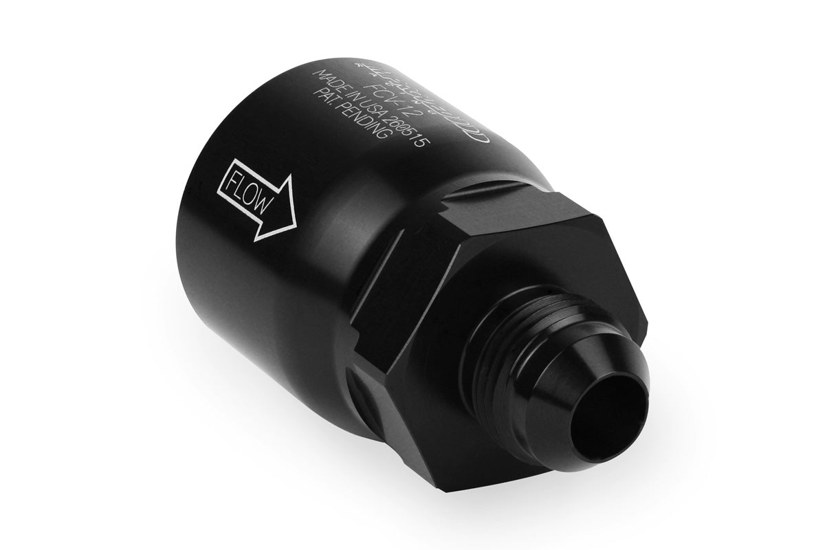 Improved Racing High-Flow, Low Cracking Pressure Flapper Check Valve, -8AN Male, Outlet