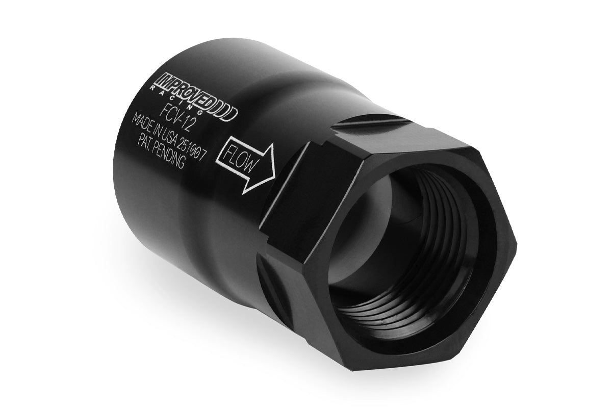 Improved Racing High-Flow, Low Cracking Pressure Flapper Check Valve, -12AN O-Ring Boss Female, Outlet