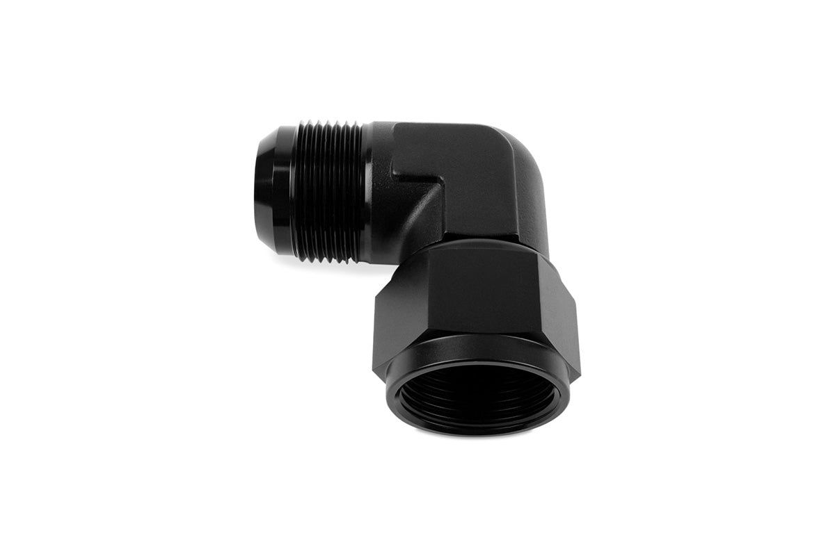 RaceFlux 90-Degree Low-Profile AN Female to AN Male Union Fitting