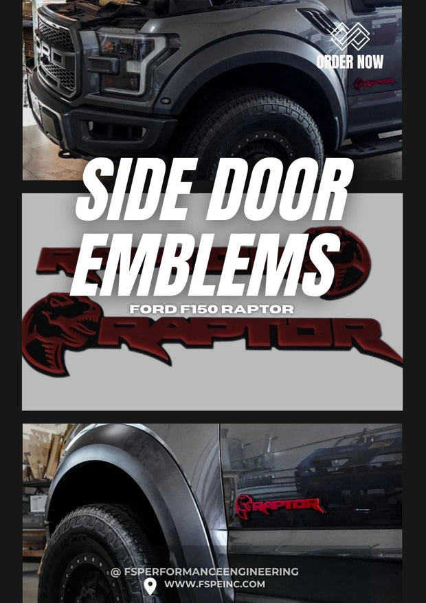 FSPE Ford Raptor Door Emblems (F-150, Ranger, Bronco – Pair)