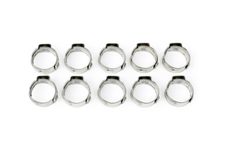 Stainless Steel Single Ear Clamp for Push-Lock Hose, 10-Pack