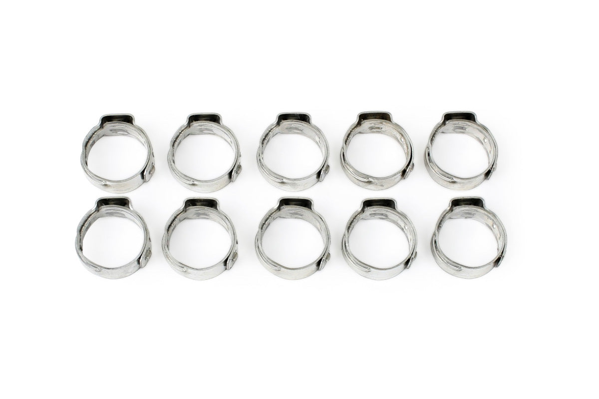 Stainless Steel Single Ear Clamp for Push-Lock Hose, 10-Pack