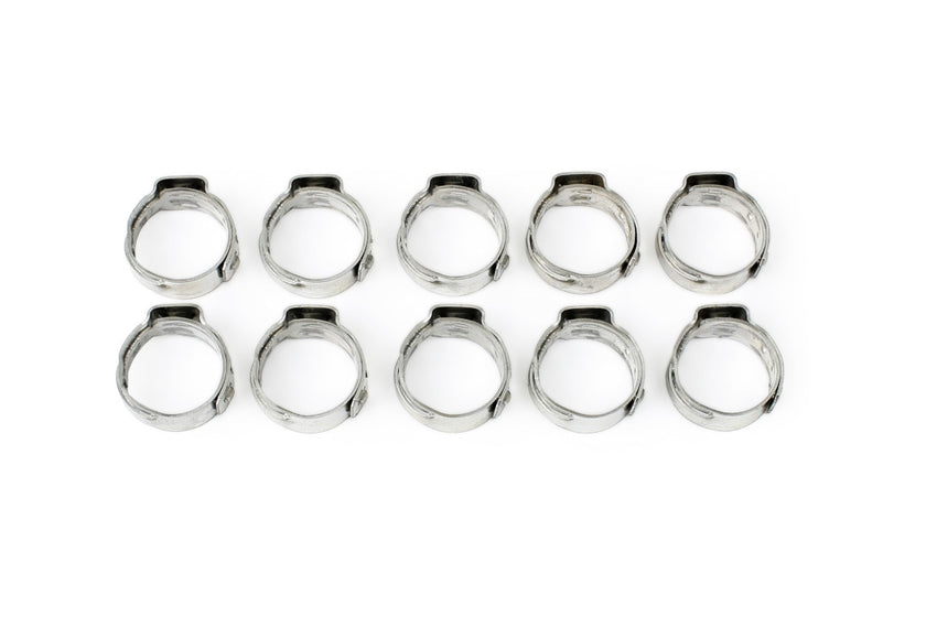 Stainless Steel Single Ear Clamp for Push-Lock Hose, 10-Pack