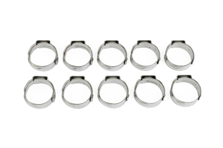 Stainless Steel Single Ear Clamp for Push-Lock Hose, 10-Pack