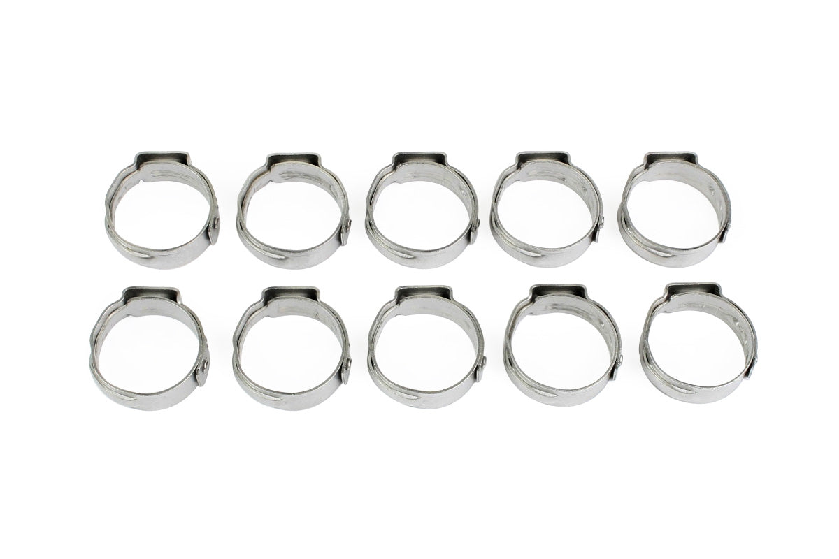 Stainless Steel Single Ear Clamp for Push-Lock Hose, 10-Pack