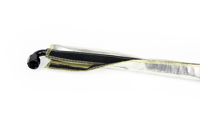 RaceFlux Stitched Aluminized Kevlar Velcro Hose Sleeve, 39
