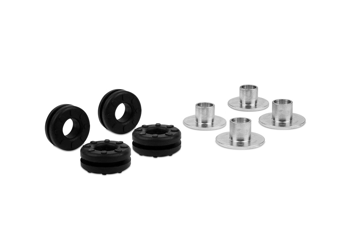 Improved Racing Vibration Isolation Rubber Grommet & Insert for Oil Cooler Brackets, 4-PACK