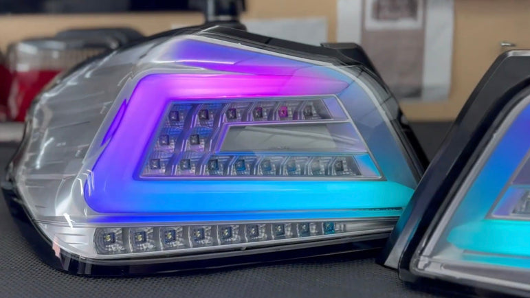 NTXGlow Clear Color Shifting Spec D Tail Lights (2015-2021 Subaru WRX) - JSI Racing 