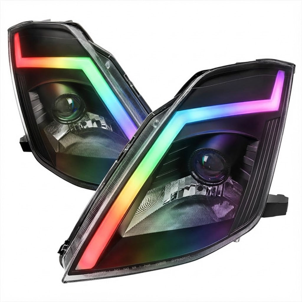 NTXGLOW RGB headlights (2003 - 2005 nissan 350z) - JSI Racing 