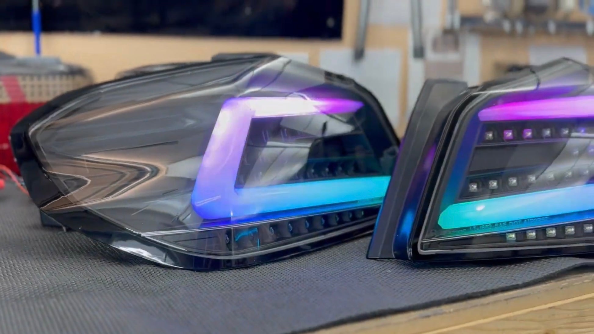 NTXGlow Black Spec D Color Shifting Tail Lights (2015-2021 Subaru WRX) - JSI Racing 