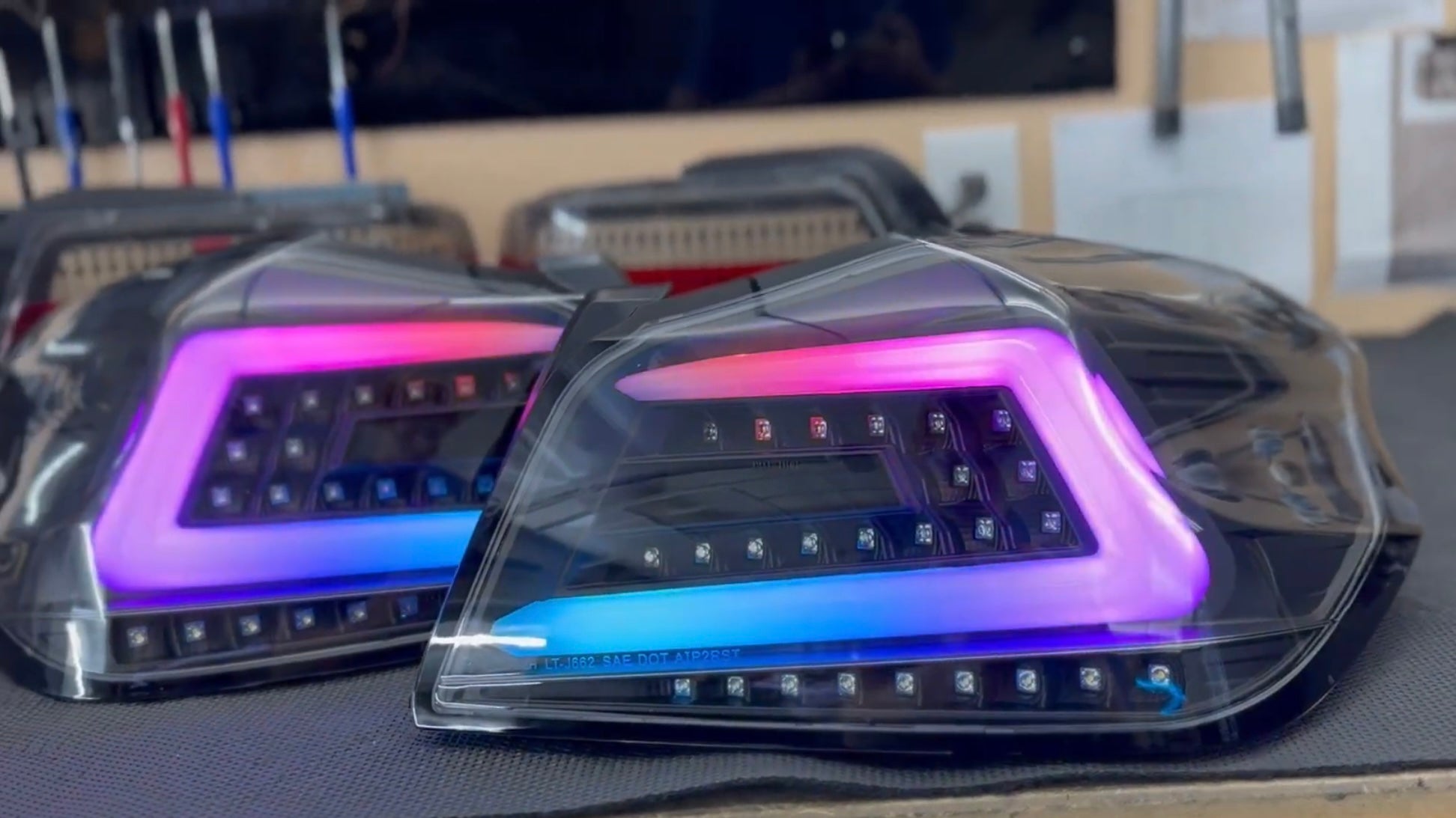 NTXGlow Black Spec D Color Shifting Tail Lights (2015-2021 Subaru WRX) - JSI Racing 