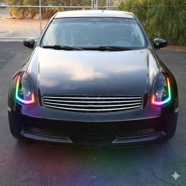 NTXGLOW RGB headlights (2003 - 2007 Infiniti G35 coupe) - JSI Racing 