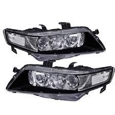 NTXGlow Black Housing Reflector Headlights (2004-2008 Acura TSX) - JSI Racing 