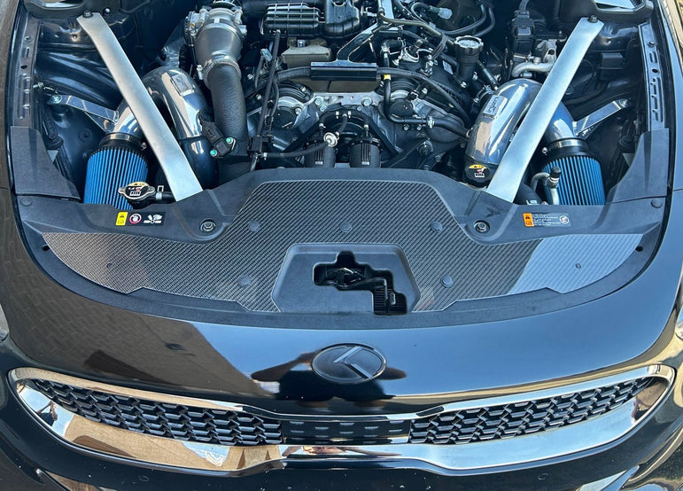 FSPE Kia Stinger Carbon Fiber Radiator Cover Overlay (2018–2023) - JSI Racing 