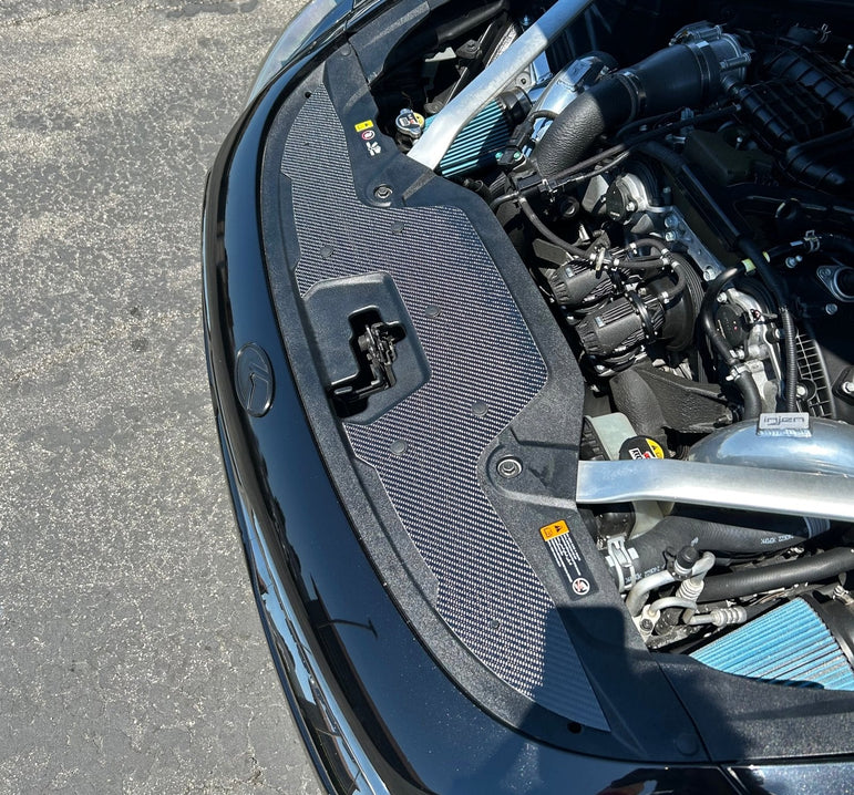 FSPE Kia Stinger Carbon Fiber Radiator Cover Overlay (2018–2023) - JSI Racing 