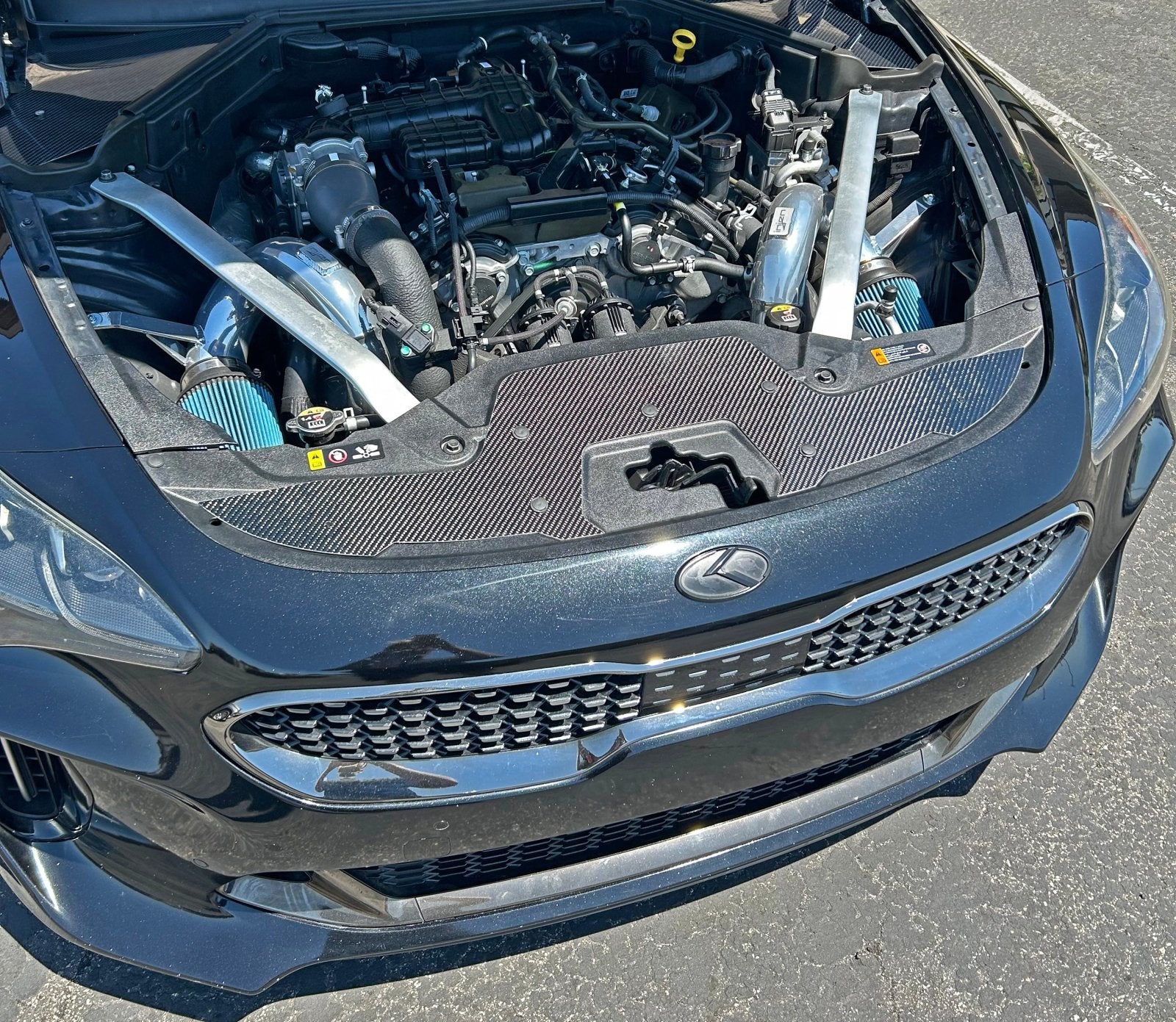 FSPE Kia Stinger Carbon Fiber Radiator Cover Overlay (2018–2023) - JSI Racing 