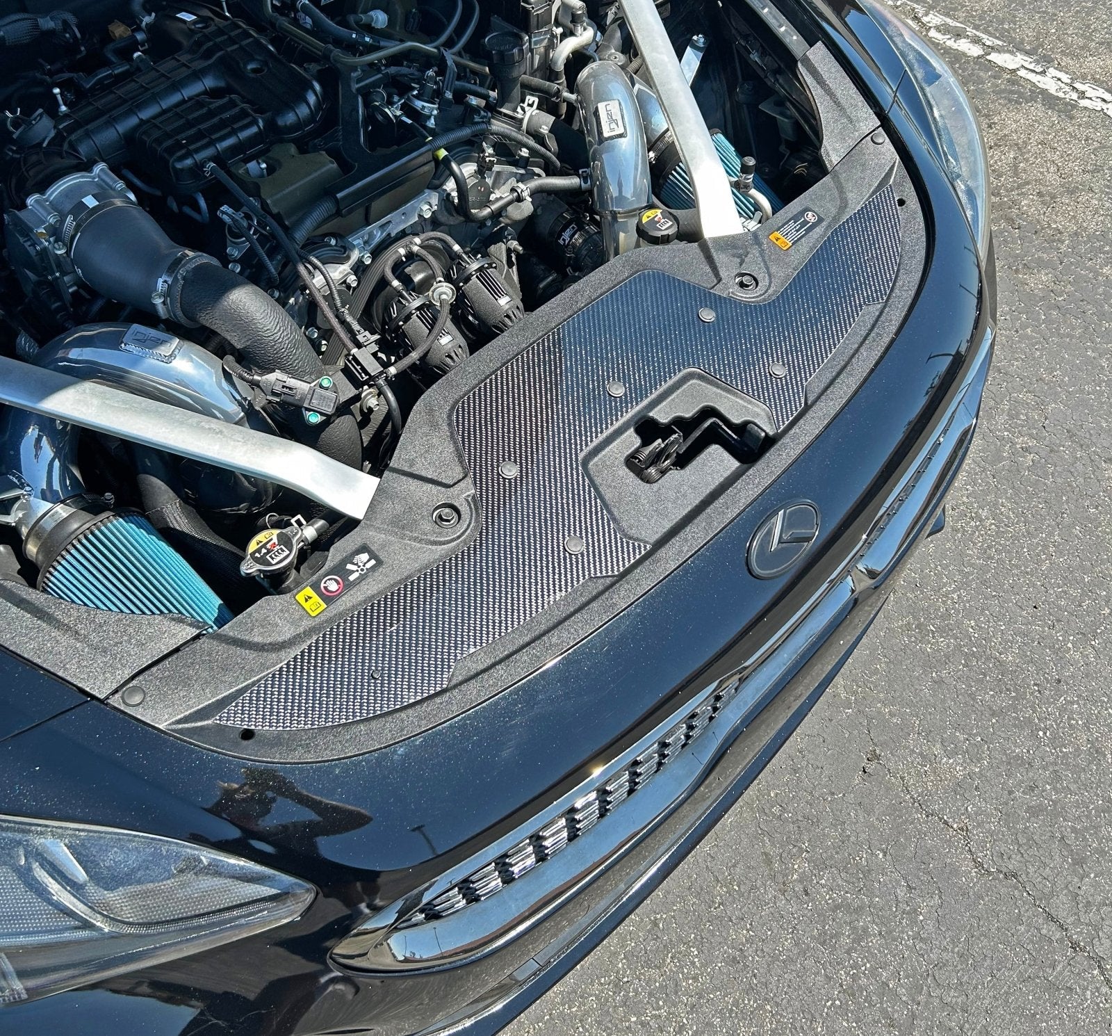 FSPE Kia Stinger Carbon Fiber Radiator Cover Overlay (2018–2023) - JSI Racing 